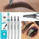 Stylo à sourcils étanche 5 couleurs pointe à 4 fourchettes crayon de tatouage longue durée