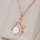 Kinel-Collier pendentif en perles d'araignée pour femme bijoux fantaisie or rose 585 argent