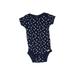 Gerber Short Sleeve Onesie: Blue Jacquard Bottoms - Size 3-6 Month