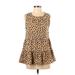 Andree by UNIT Casual Dress - A-Line Crew Neck Sleeveless: Brown Dresses - New - Women's Size Small