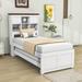 Darby Home Co Tormey Wood Bookcase Bed w/ Trundle & Drawers Wood in Brown/White | 46.9 H x 42.8 W x 86.3 D in | Wayfair