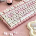 Pink Meow Keycaps Cute Cat Head MAO Profile PBT Key Cap per regalo tastiera meccanica KeyCap