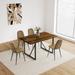 Wooden Dining Table and Modern Dining Chairs Set of 4, with Metal Base & Legs, Dining Room Table and Suede Chairs