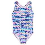 Speedo Girl s Racerback Sport Splice One Piece Swimsuit (Multi Pink L-12/14)