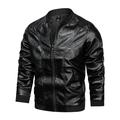 Leather Bomber Jackets For Men - Leather Motorcycle Jacket Men -leather Biker Jacket Men - Faux Leather Jackets For Men