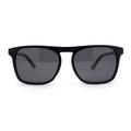 Mens Polarized Frost Thin Plastic Keyhole Horn Rim Hipster Sport Sunglasses Matte Black Gold - Black