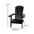 Lancaster Home All-Weather Poly Resin Folding Adirondack Chair - Patio Chair Black