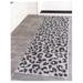 MYXIO Outdoor Safari Collection Transitional Indoor & Outdoor Wildlife Inspired Animal Print with Leopard Design Area Rug 2 x 6 ft Black/Light Gray