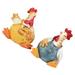 2 Pcs Spring Table Decorations Fling Couple Chicken Ornaments Family Figurine Gifts Collection Lovers