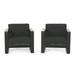 Ridgeway Aluminum Outdoor Club Chairs Set of 2 Dark Gray Natural and Black