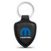 iPick Image for Mopar Logo Soft Real Black Leather Shield-Style Key Chain Official Licensed