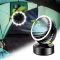 EASYMAXX Portable Camping Fan with LED Lantern Battery Operated Tent Fan Light Lamp with Hanging Hook Black 1pack(Battery Not Included)