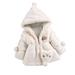 Scyoekwg Kids Toddler Infants Baby Girl Winter Coats Long Sleeve Cute Fashion Warm Faux Wool Jacket Plus Velvet Thickening Coat Cloak Jacket Thick Outerwear Clothes Clearance White 2-3 Years