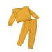 Scyoekwg Kids Toddler Infants Baby Girls Outfits Fall Winter Fashion Solid Color Crewneck Long Sleeve Sweatshirts Tops Elastic Waistband Pants Tracksuits Sets Clearance Yellow 2-3 Years