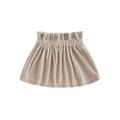 Baby Girl High Waist Mini Skirt Solid Color Velvet Elastic A-Line Skirt Toddler Fall Spring A-Line Dress