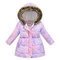 Loopsun Toddler Girls Jackets Toddler Baby Floral Print Jacket Parkas Hoodies Tops for Kids Winter Thick Warm Windproof Coat Outwear Jackets Purple