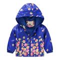 QUYUON Toddler Winter Jacket Kids Full Zip up Hoodies Jackets Baby Boys Girls Floral Print Long Sleeve Jackets with Pocket Infant Baby Girls Outerwear Jackets Warm Coat Hooded Sweatshirts Blue 5T-6T