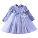 Toddler Baby Girls Dresses Flower Elegant Vintage Lace Long Sleeve A Line Pleated formal Wedding Party Dresses for Girls