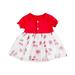 Wiueurtly Clothes for Girls Dress Baby Summer Dress Cherry Lemon Print Small Fresh Crew Neck Short Sleeve A Swing Casual Going Out