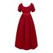 Plus Size Big Girls Regency Dresses Ruffled Classical Puff Sleeve Empire Waist Dress Belt Gown