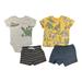 Carter s Baby & toddler Boy s 4-Piece Short Sleeve & Shorts Playwear Set (Dino/Stripe 9-12M)