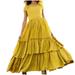 DxhmoneyHX Children Flower Girls Dresses Ruffles Backless Dress Sleeveless Lace Collar Layers Banquet Party Long Skirt Gown