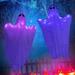Christmas Hanging Ghosts Decorations with LED Lights - 47 Light up Flying Ghosts for Outdoor Christmas Decor 2 Pack