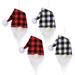HGYCPP 4 Pcs Plaid Hat Gnome Head Christmas Wine Bottle Cover Xmas Decor Wine Bottle Bags Christmas Tree Pendant Reusable Wine Bottle Protection Cover Decoration Holder Bag Household Item