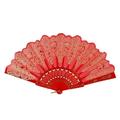 FNGZ Fans Clearance Chinese Traditional Hollow Fan Wooden Hand Made Exquisite Folding Wedding Gift Red