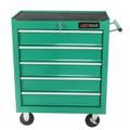 Portable Rolling Tool Cart for Garage 5-Drawer Hand Push Tool Trolley with Internal Locking System and Casters Multifunction Rolling Metal Tool Chest with 5 Drawers and Pull Handle Green