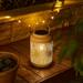 Glitzhome Outdoor Solar Hanging Lantern Lights Metal LED Chip Edison Bulb Decorative Light for Garden Patio with Hollowed-Out Design Incandescent Bulb