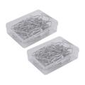 100 Pack Metal Curtain Hooks Drapery Hook Pins with Clear Box for Window Curtain Door Curtain and Shower Curtain