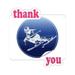 Winter Sport Skiing Retro Pattern Illustration Thank You Stickers Quote Grateful