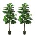 Artificial Fiddle Leaf Fig Tree with Plastic Pot Artificial Tree for Home Office Living Room