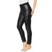 Plus Size Women's Faux-Leather Legging by Roaman's in Black (Size 4X) Vegan Leather Stretch Pants