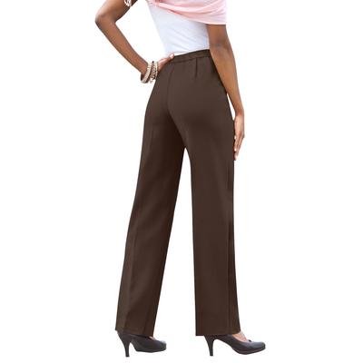 Plus Size Women's Classic Bend Over® Pant by Roaman's in Chocolate (Size 30 WP) Pull On Slacks