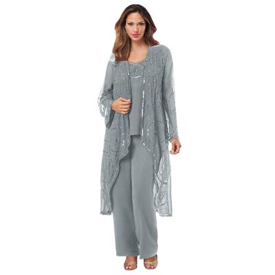 Plus Size Women's Three-Piece Beaded Pant Suit by ...