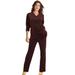 Plus Size Women's Velour Jogger Set by Roaman's in Chocolate (Size 22/24)