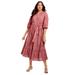 Plus Size Women's Eyelet Midi-Dress by June+Vie in Shadow Rose (Size 22/24)