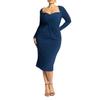 Plus Size Women's Twist Bodice Fitted Dress by ELOQUII in Pageant Blue (Size 28)
