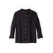 Plus Size Women's Gauze Mandarin Collar Shirt by KingSize in Black (Size XL)