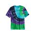 Plus Size Women's Lightweight Tie-Dye Crewneck Tee by KingSize in Kelly Green Tie Dye (Size XL)