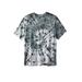 Plus Size Women's Lightweight Tie-Dye Crewneck Tee by KingSize in Grey Tie Dye (Size 8XL)