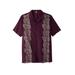Plus Size Women's Short Sleeve Island Shirt by KS Island in Deep Purple Leaf (Size 6XL)