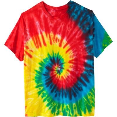 Plus Size Women's Lightweight Tie-Dye Crewneck Tee...