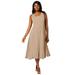 Plus Size Women's Button-Down Gauze Maxi by Jessica London in New Khaki (Size 18 W)