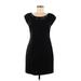 Rebecca Taylor Cocktail Dress - Sheath Scoop Neck Short sleeves: Black Print Dresses - Women's Size 8