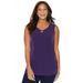 Plus Size Women's Crisscross Timeless Tunic Tank by Catherines in Deep Grape (Size 1XWP)