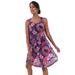 Plus Size Women's High-Low Mesh Cover Up by Swim 365 in Purple Hawaiian Floral (Size 34/36)