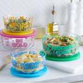 Disney Dining | Disney Minnie Mouse Pyrex Decorated Glass Food Storage Set 8-Piece W Lids | Color: Green/Pink | Size: Os